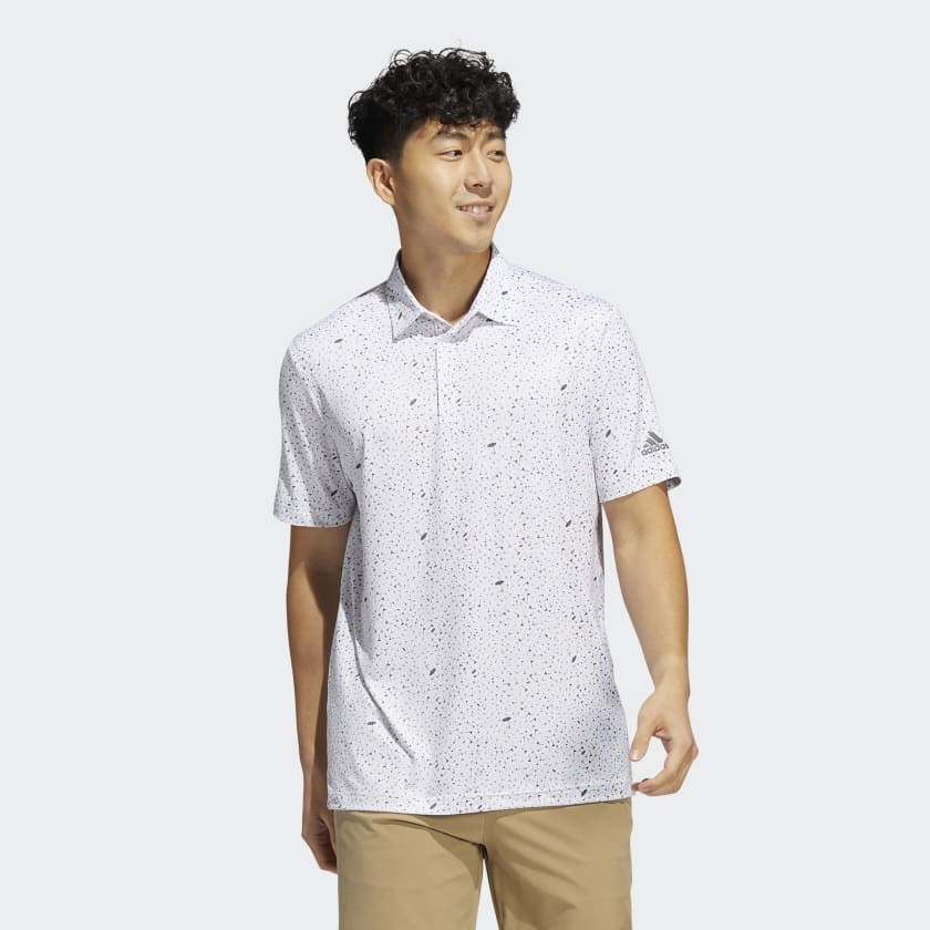 Adidas Flag Print Polo Shirt Grey Four Hemp Grey Two Polo T