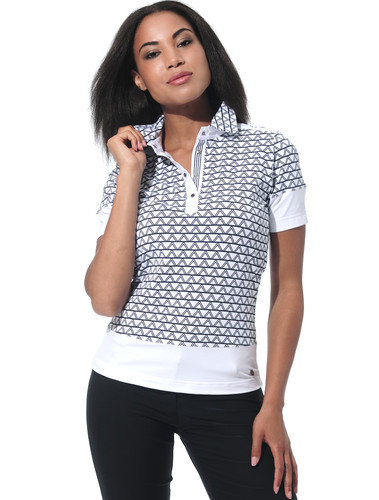 MDC Meryl Print Check Polo Shirt