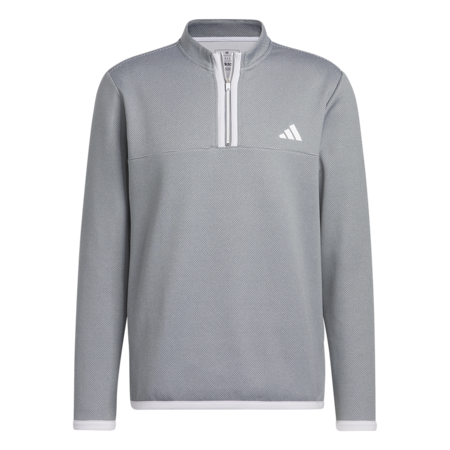 Adidas Microdot 1/4 Zip Golf Mid Layer White/Grey | Sweaters | DIGITALGOLF